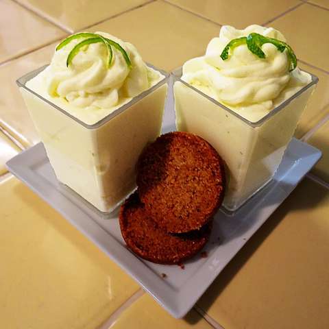 Custards category: Key-Lime Mousse with Key-Lime Biscotti Cookies